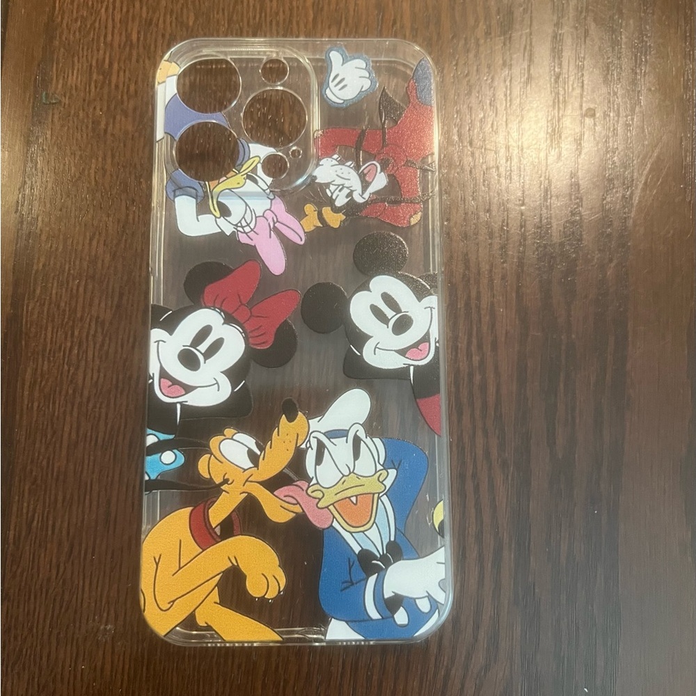 Disney Clear iPhone 15 ProMax Phone Case with Colorful Disney Characters